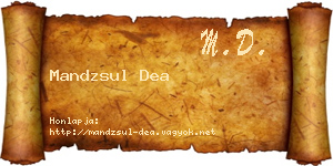 Mandzsul Dea névjegykártya